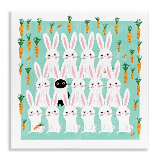 Stupell Industries Cat Mixed with Bunnies Wall Plaque Art